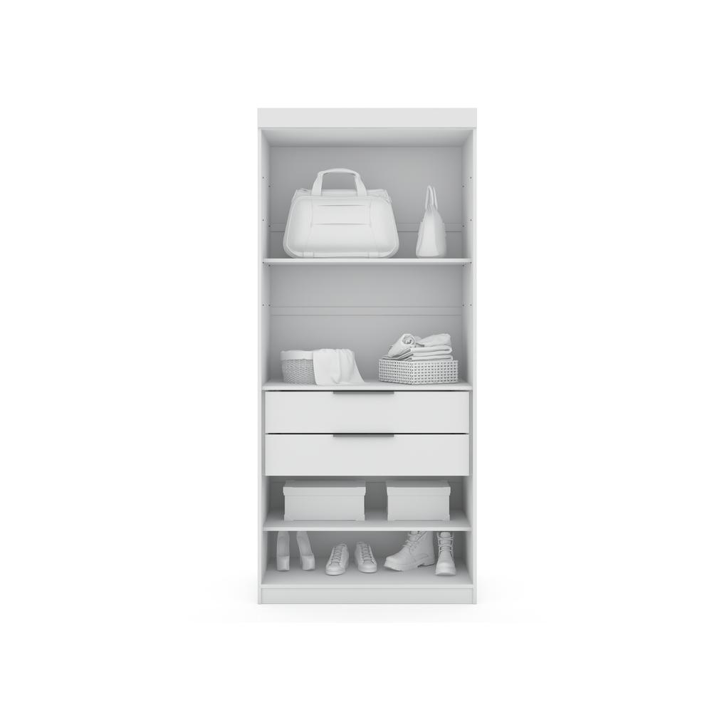 Mulberry 2.0 Sectional Wardrobe Closet in White By Manhattan Comfort | Armoires & Wardrobes | Modishstore - 5