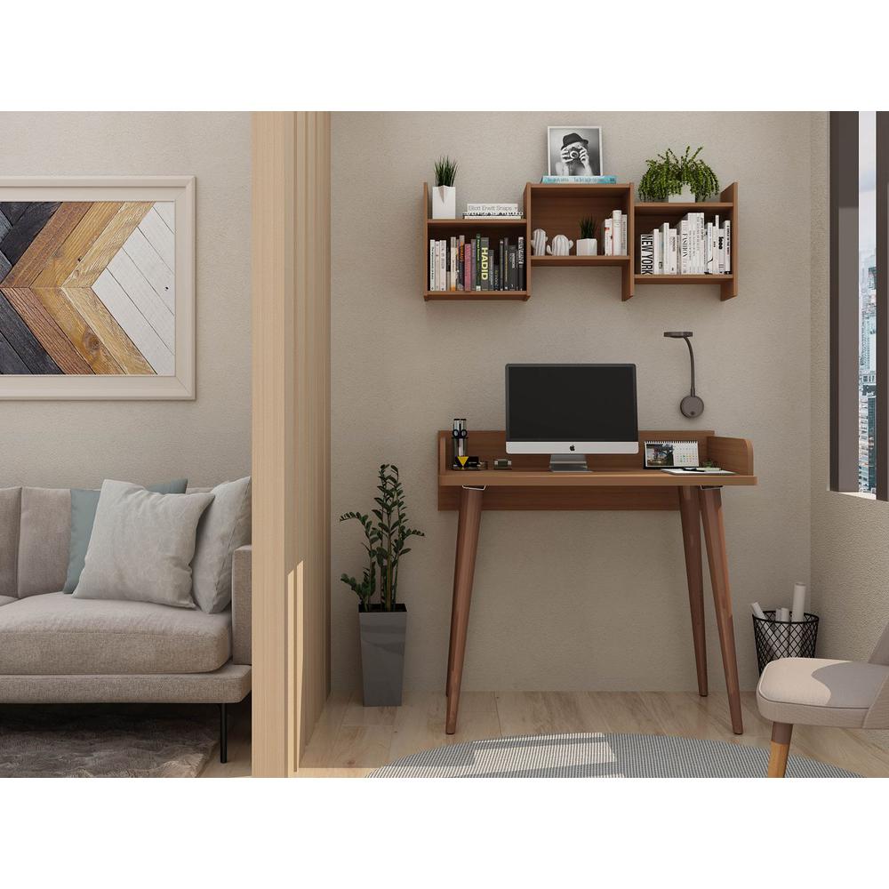 Hampton 35.43 Home Office Desk in White By Manhattan Comfort | Desks | Modishstore - 17