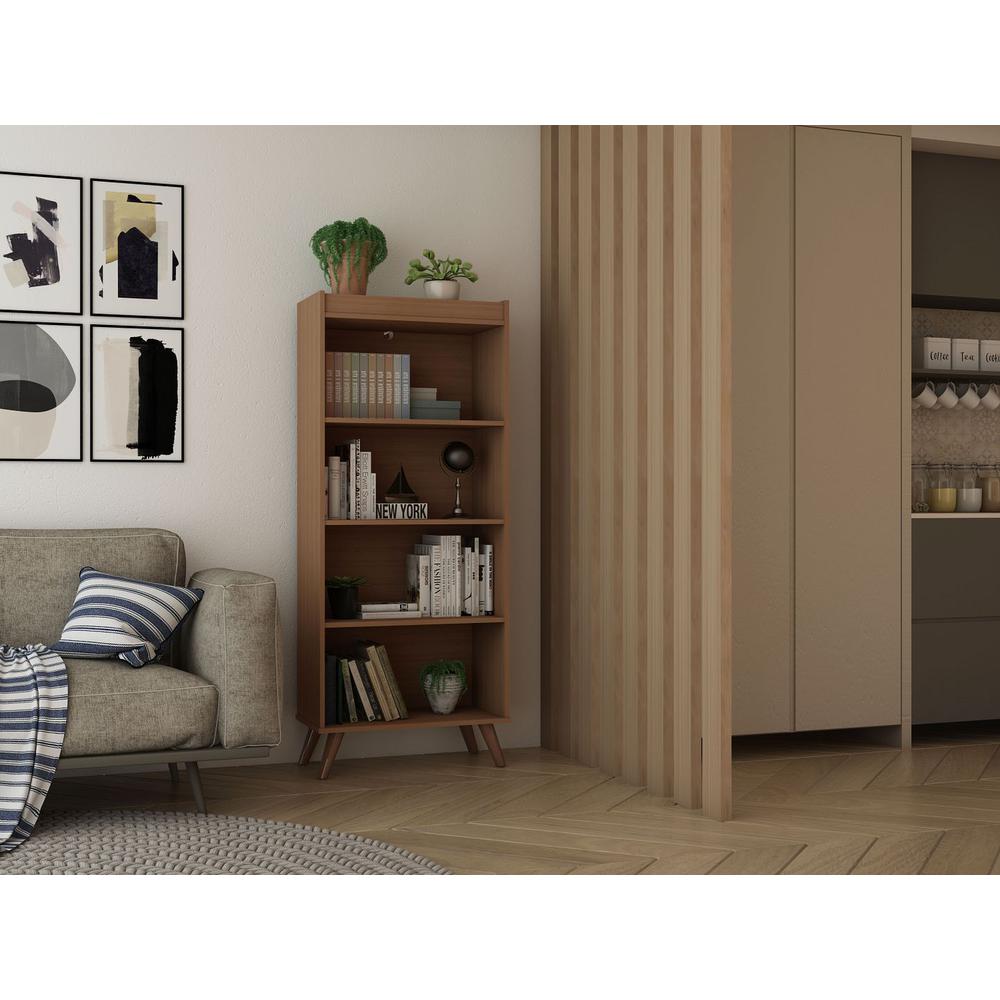 Hampton 4-Tier Bookcase in White By Manhattan Comfort | Bookcases | Modishstore - 19