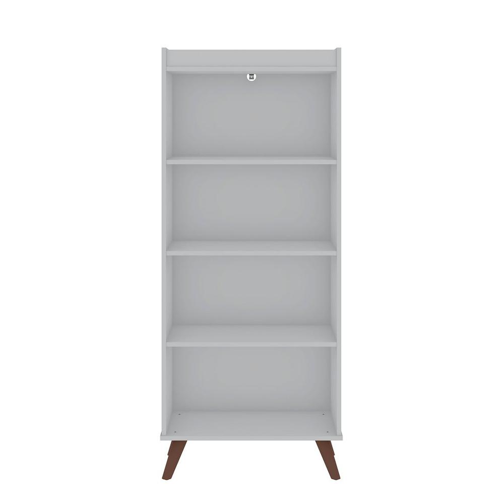 Hampton 4-Tier Bookcase in White By Manhattan Comfort | Bookcases | Modishstore - 2
