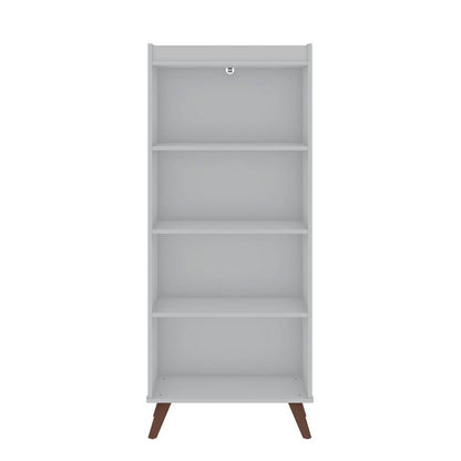 Hampton 4-Tier Bookcase in White By Manhattan Comfort | Bookcases | Modishstore - 2