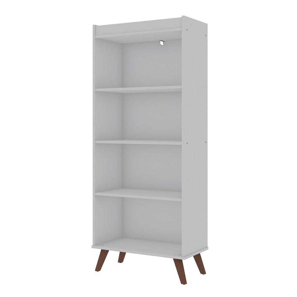 Hampton 4-Tier Bookcase in White By Manhattan Comfort | Bookcases | Modishstore - 5
