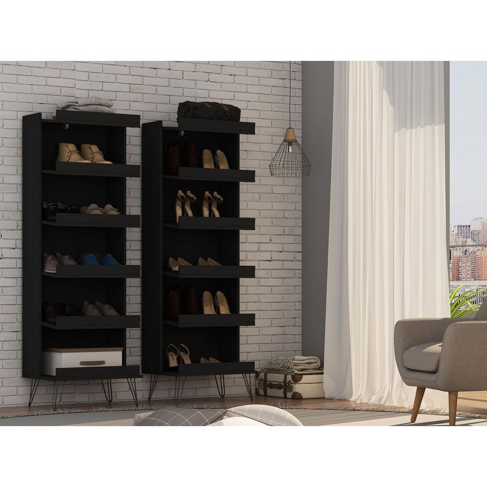 Rockefeller 2-Piece Shoe Closet in White By Manhattan Comfort | Cabinets | Modishstore - 7
