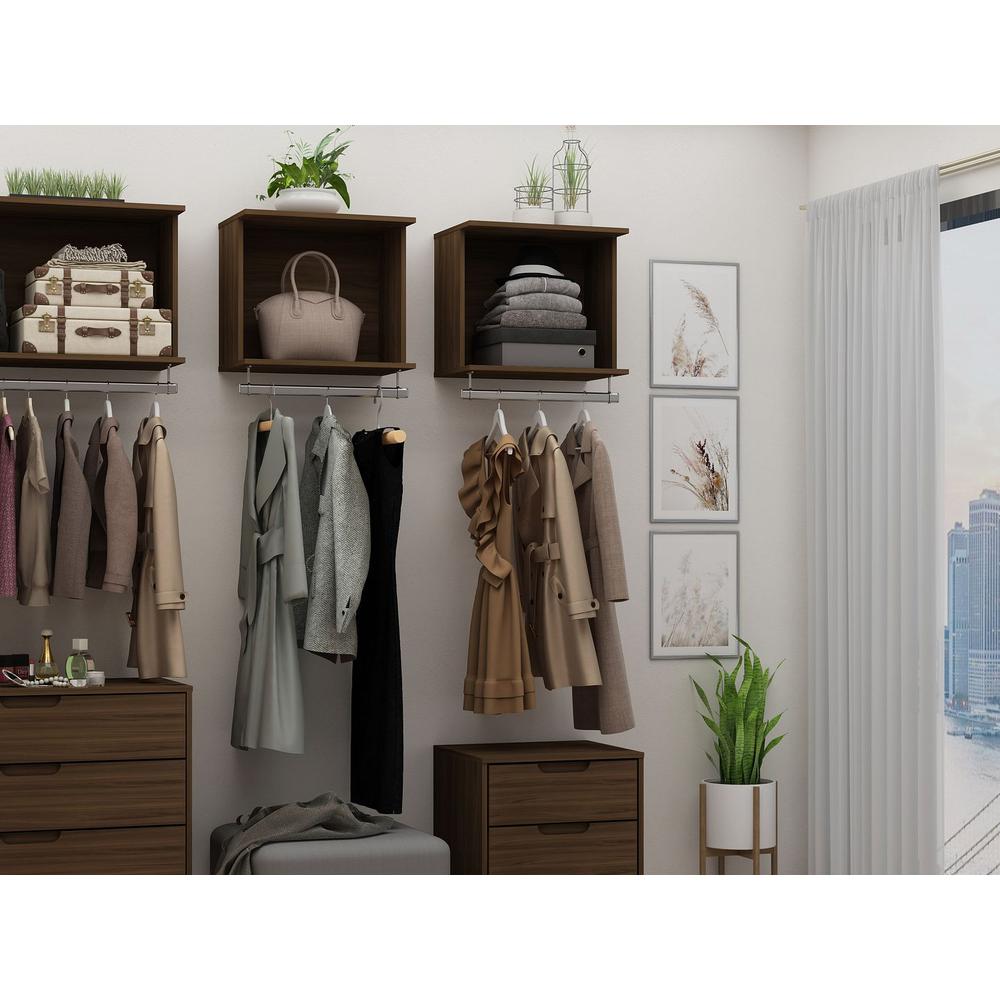Rockefeller 2-Piece Open Hanging Closet System- White By Manhattan Comfort | Wall Shelf | Modishstore - 19