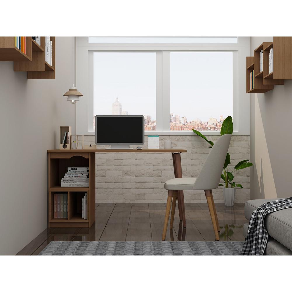 Hampton 53.54 Home Office Desk in White By Manhattan Comfort | Desks | Modishstore - 19