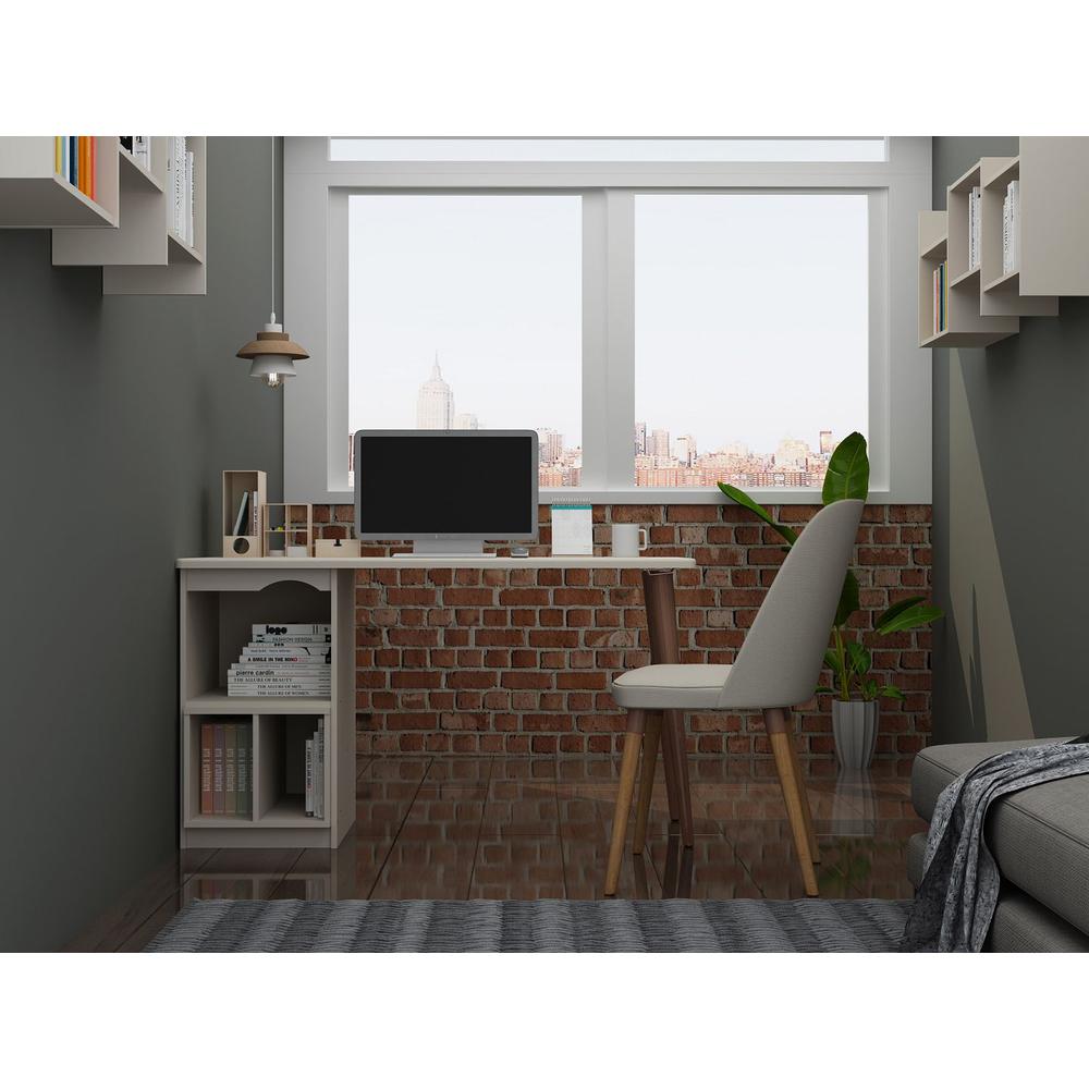 Hampton 53.54 Home Office Desk in White By Manhattan Comfort | Desks | Modishstore - 7