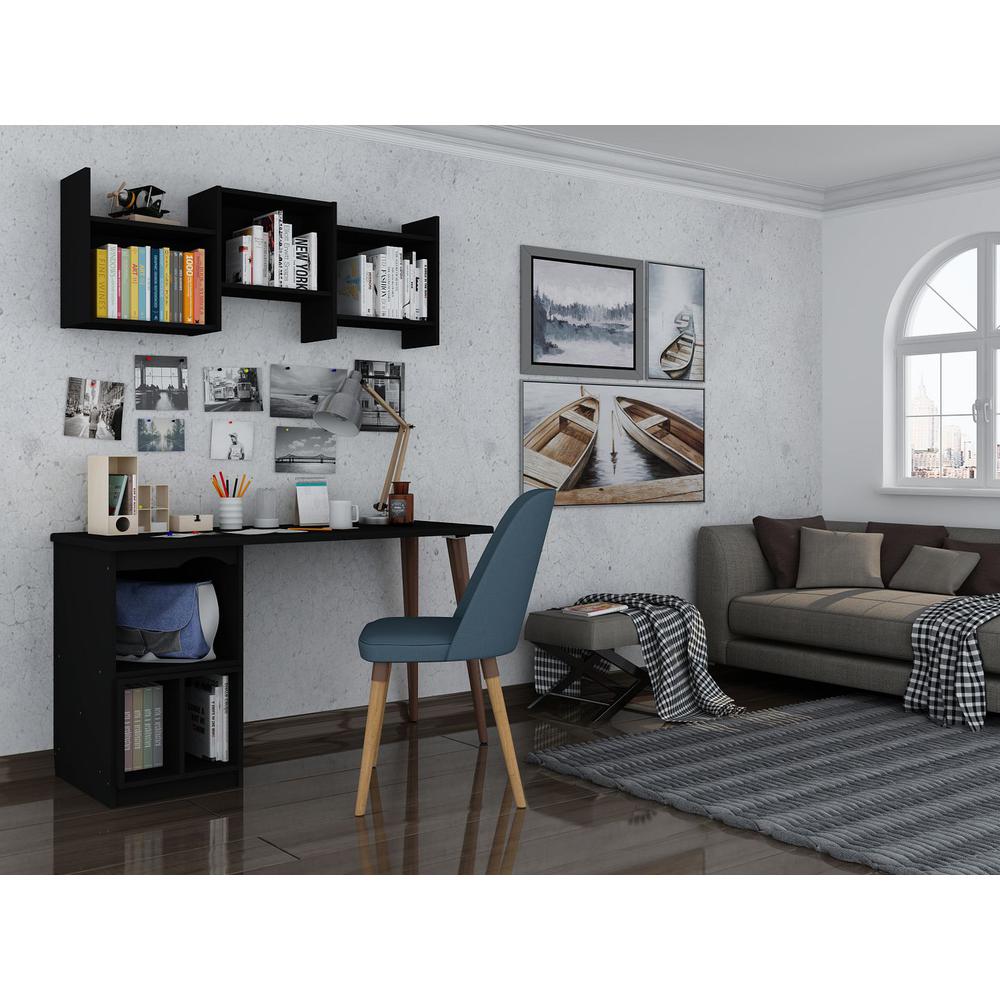 Hampton 53.54 Home Office Desk in White By Manhattan Comfort | Desks | Modishstore - 14