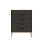 Rockefeller 5-Drawer Tall Dresser and 6-Drawer Wide Dresser  in White By Manhattan Comfort | Dressers | Modishstore - 40