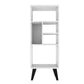 Warren Mid-High Bookcase 2.0 with 5 Shelves in White with Black Feet By Manhattan Comfort | Shelves & Shelving Units | Modishstore - 5