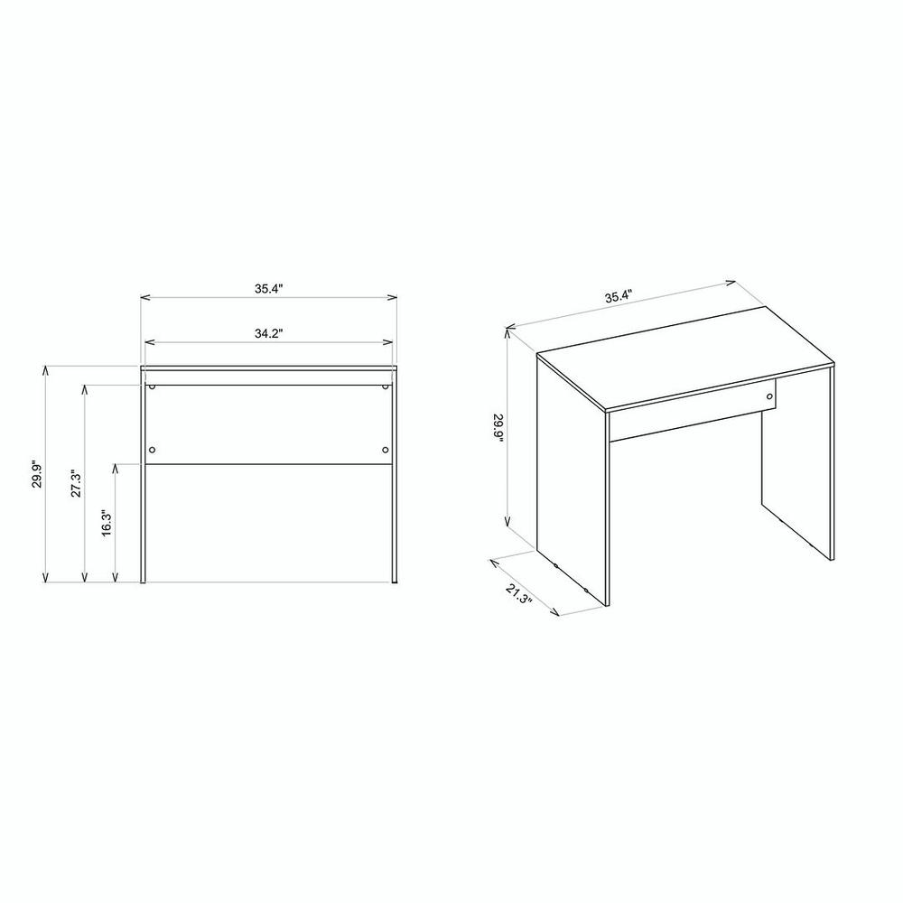 Cornelia 35.54 Desk in White By Manhattan Comfort | Desks | Modishstore - 8