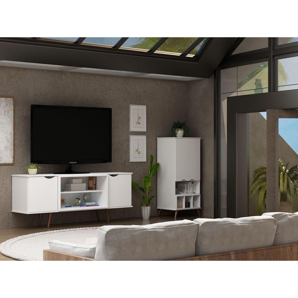 Hampton 62.99" TV Stand in White By Manhattan Comfort | TV Stands | Modishstore