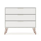 Rockefeller Tall 5-Drawer Dresser and Standard 3-Drawer Dresser  in White By Manhattan Comfort | Dressers | Modishstore - 5