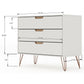 Rockefeller Tall 5-Drawer Dresser and Standard 3-Drawer Dresser  in White By Manhattan Comfort | Dressers | Modishstore - 13