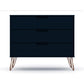Rockefeller Tall 5-Drawer Dresser and Standard 3-Drawer Dresser  in White By Manhattan Comfort | Dressers | Modishstore - 25