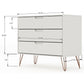 Rockefeller Tall 5-Drawer Dresser and Standard 3-Drawer Dresser  in White By Manhattan Comfort | Dressers | Modishstore - 18