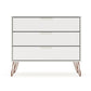 Rockefeller Tall 5-Drawer Dresser and Standard 3-Drawer Dresser  in White By Manhattan Comfort | Dressers | Modishstore - 20