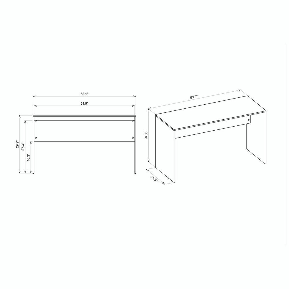 Cornelia 53.10 Desk in White By Manhattan Comfort | Desks | Modishstore - 8