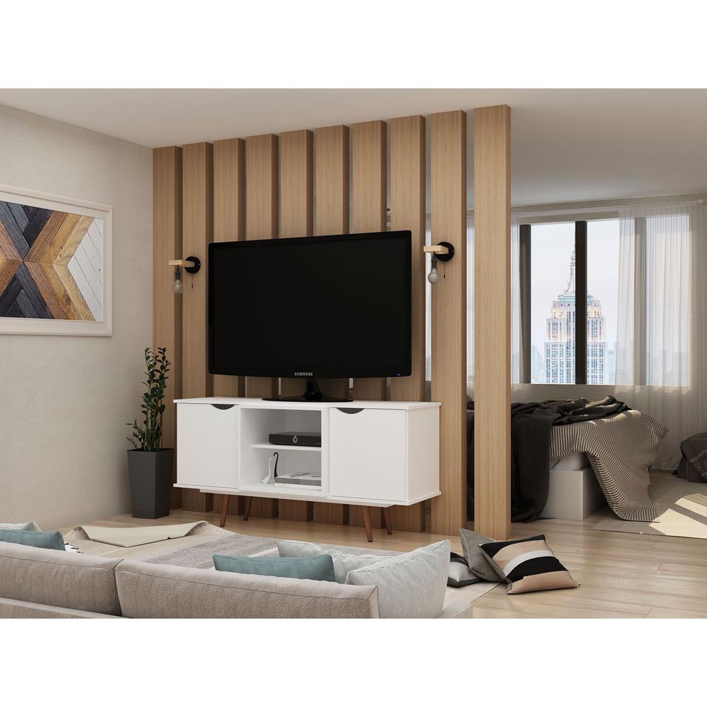 Hampton 53.54" TV Stand in White By Manhattan Comfort | TV Stands | Modishstore - 5