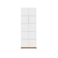 Cornelia Tall Bookcase in White/Nature By Manhattan Comfort | Bookcases | Modishstore - 2