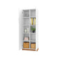 Cornelia Tall Bookcase in White/Nature By Manhattan Comfort | Bookcases | Modishstore - 4