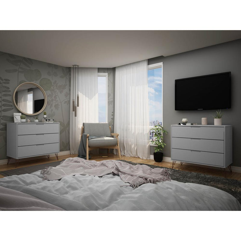 Rockefeller Dresser - Set of 2 in White By Manhattan Comfort | Dressers | Modishstore