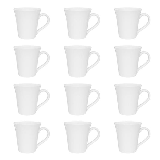 Oxford Coup 12 Mugs (11.16 oz.)  in White By Manhattan Comfort | Dinnerware | Modishstore