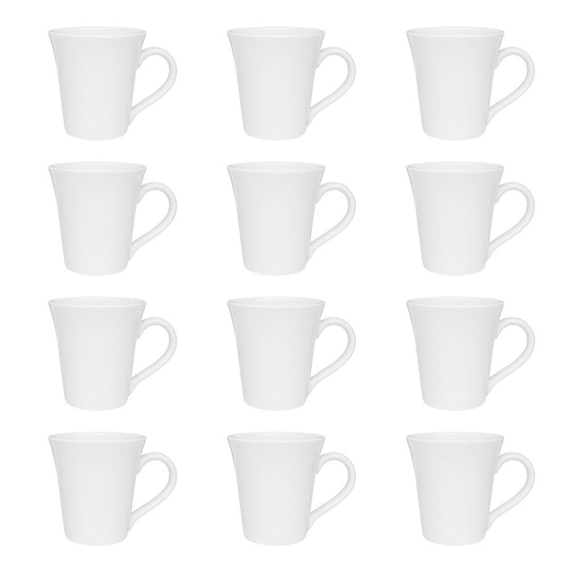 Oxford Coup 12 Mugs (11.16 oz.)  in White By Manhattan Comfort | Dinnerware | Modishstore