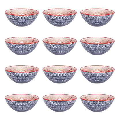 Daily Full Bowl 12 Large Dinner 20.29 oz. Soup Bowls  in Red and Blue By Manhattan Comfort | Dinnerware | Modishstore