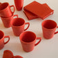 Daily Mendi 12 Mugs (12.17 oz.) in Maroon Red By Manhattan Comfort | Dinnerware | Modishstore - 5