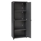 Fortress Textured Metal 75.4" Garage Cabinet with 4 Adjustable Shelves in Charcoal Grey By Manhattan Comfort | Cabinets | Modishstore - 5