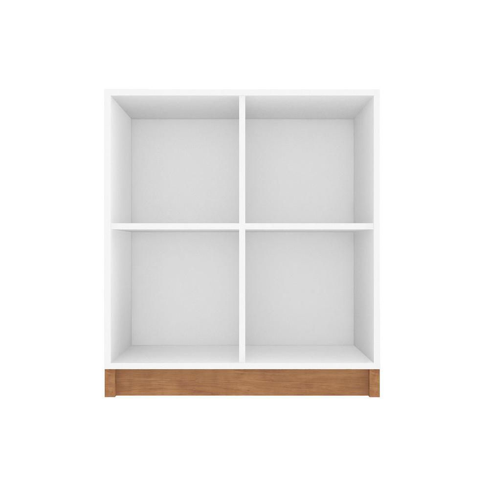 Cornelia Tall Bookcase in White/Nature By Manhattan Comfort | Bookcases | Modishstore - 6