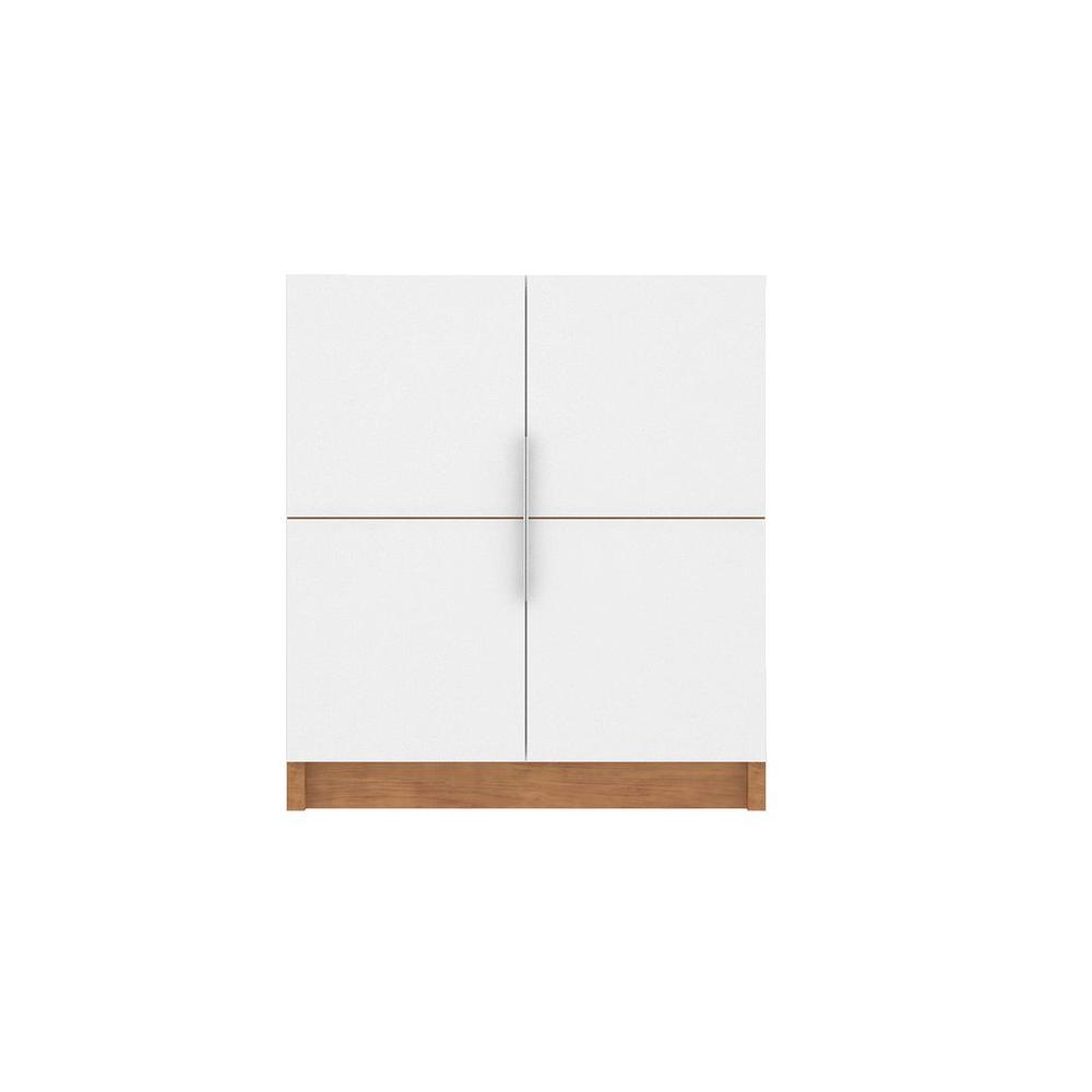 Cornelia Cabinet in White/Nature By Manhattan Comfort | Cabinets | Modishstore - 2