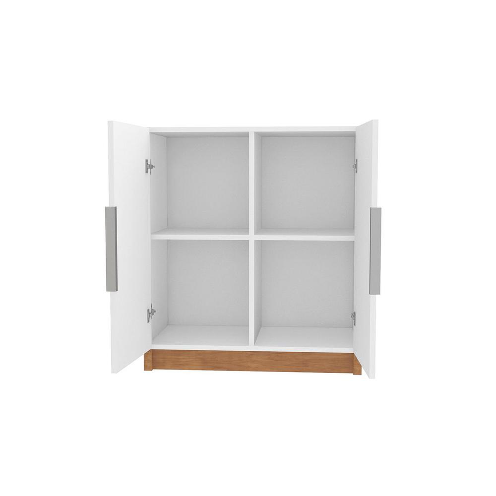 Cornelia Cabinet in White/Nature By Manhattan Comfort | Cabinets | Modishstore - 5