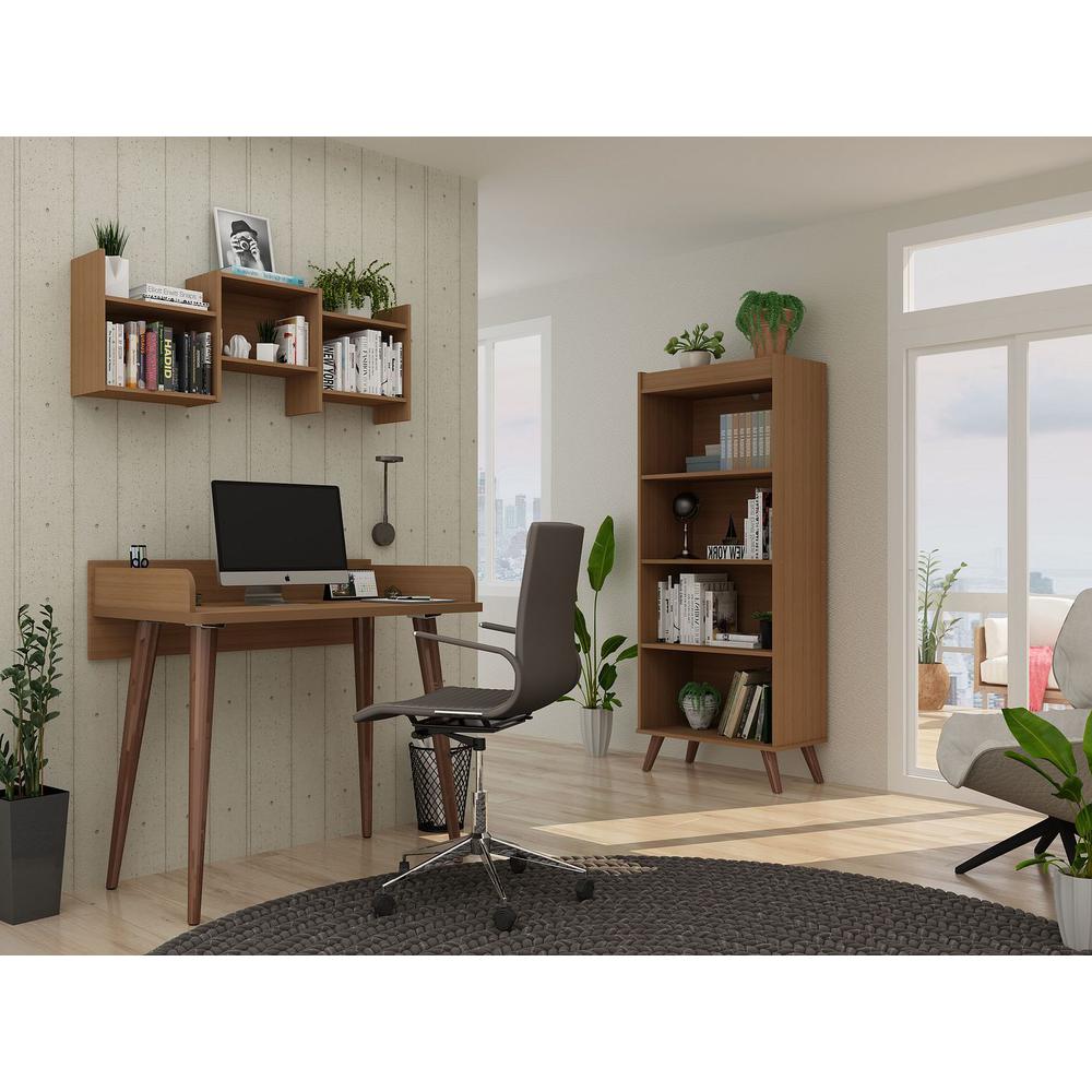 Hampton 3- Piece Home Basic Office Set in White By Manhattan Comfort | Desks | Modishstore - 17