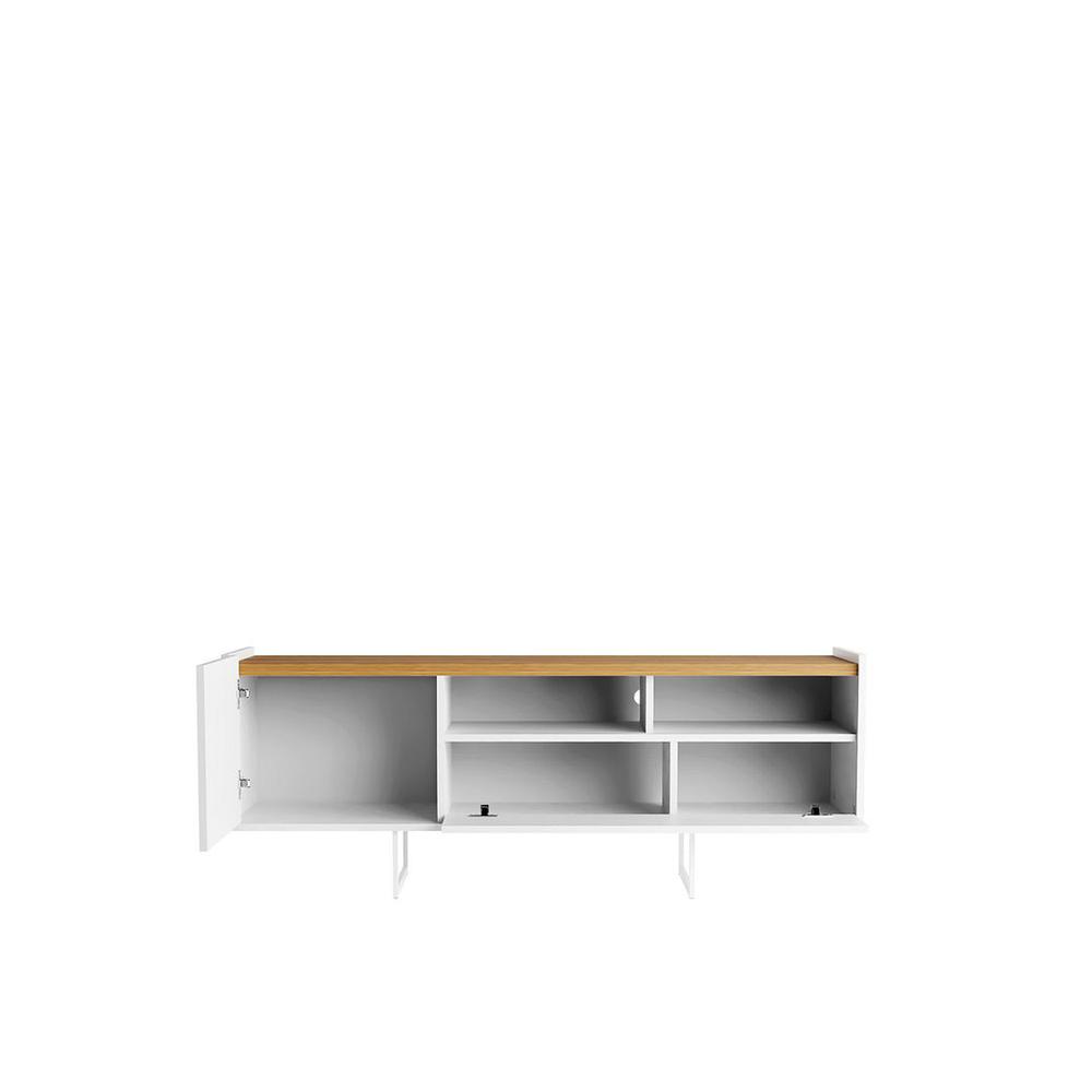 Winston 53.14 TV Stand with 4 Shelves in White and Cinnamon By Manhattan Comfort | TV Stands | Modishstore - 4