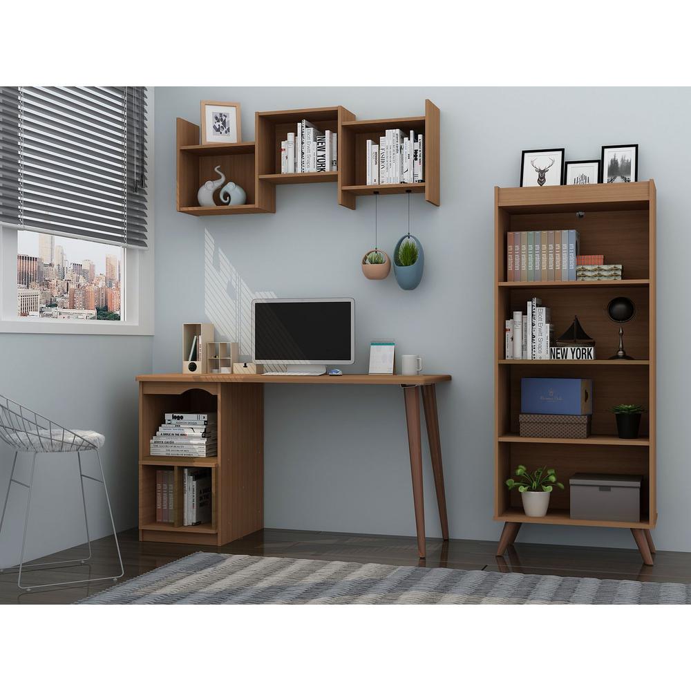 Hampton 3- Piece Extra Storage Home Office Set in White By Manhattan Comfort | Desks | Modishstore - 17