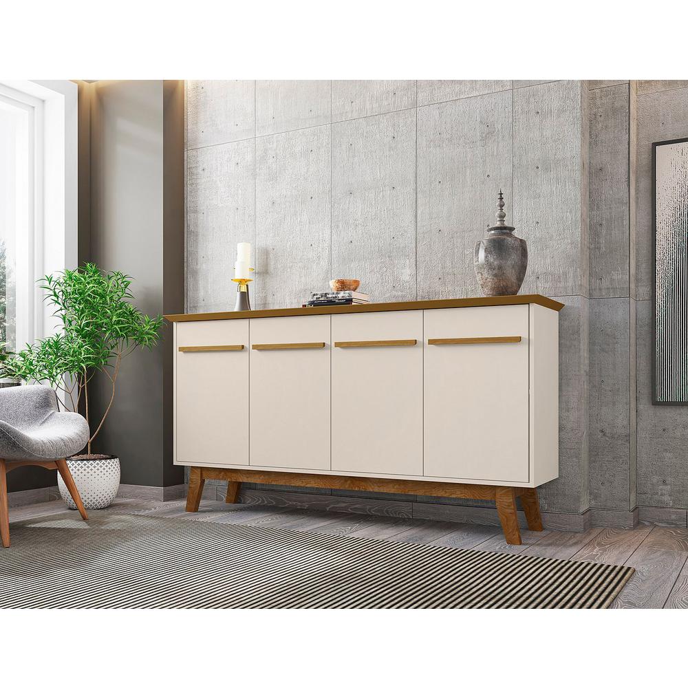 Yonkers 62.99" Sideboard in Off White and Cinnamon By Manhattan Comfort | Sideboards | Modishstore