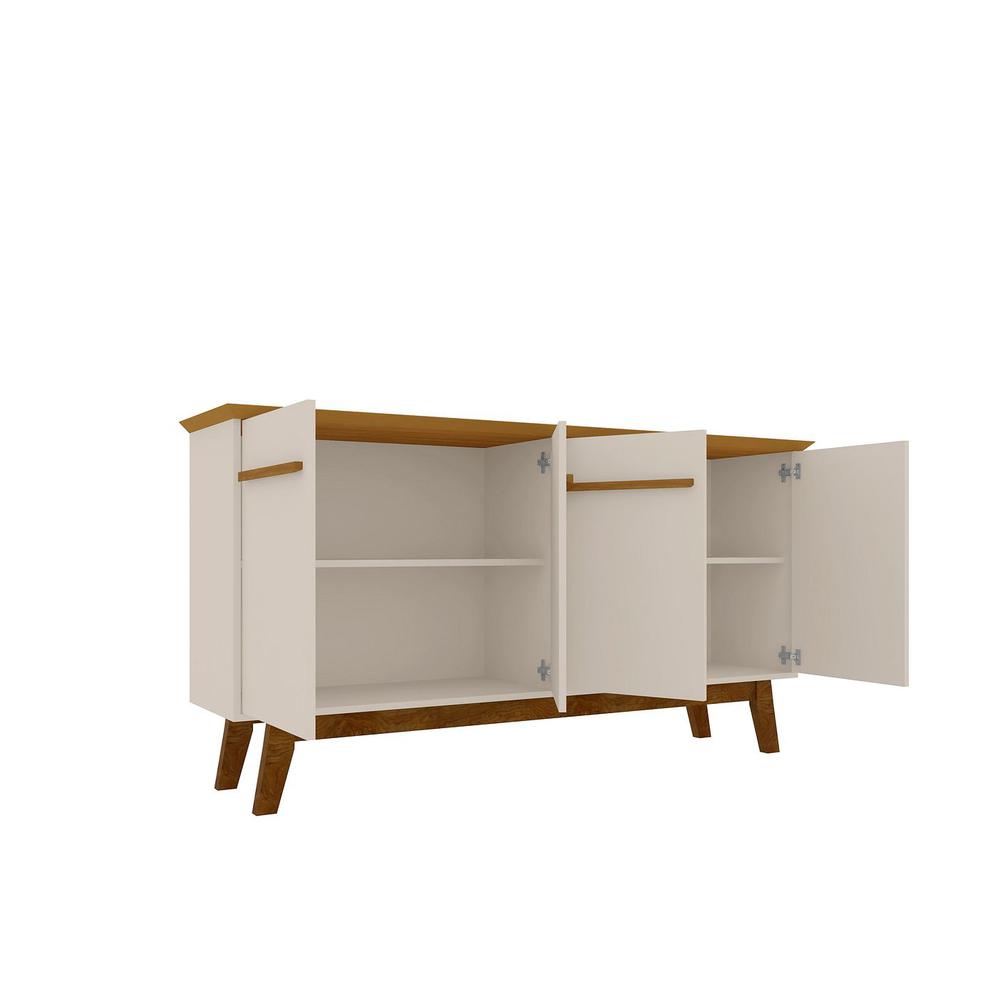 Yonkers 62.99" Sideboard in Off White and Cinnamon By Manhattan Comfort | Sideboards | Modishstore - 4
