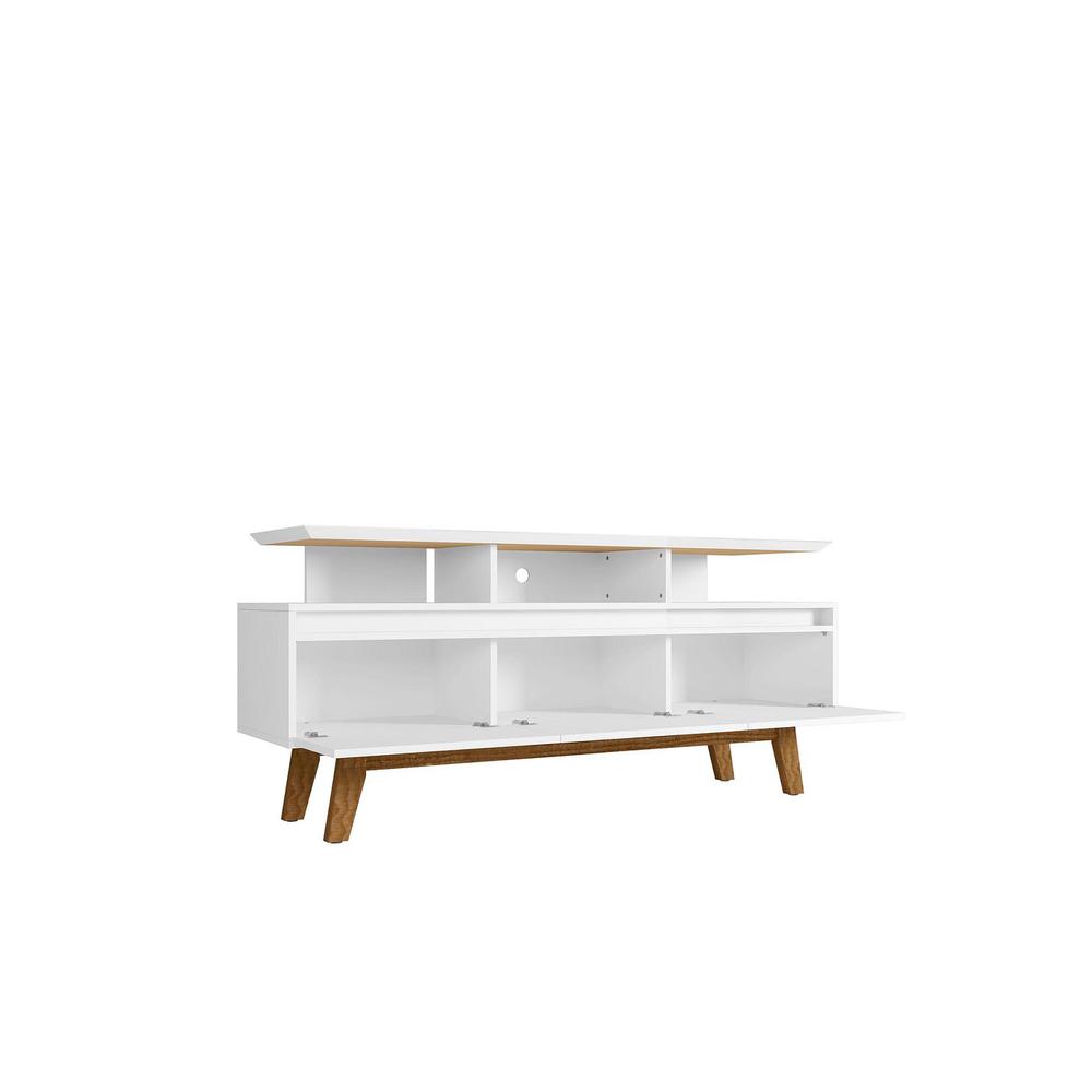 Yonkers 62.99" TV Stand in Off White and Cinnamon By Manhattan Comfort | TV Stands | Modishstore - 19