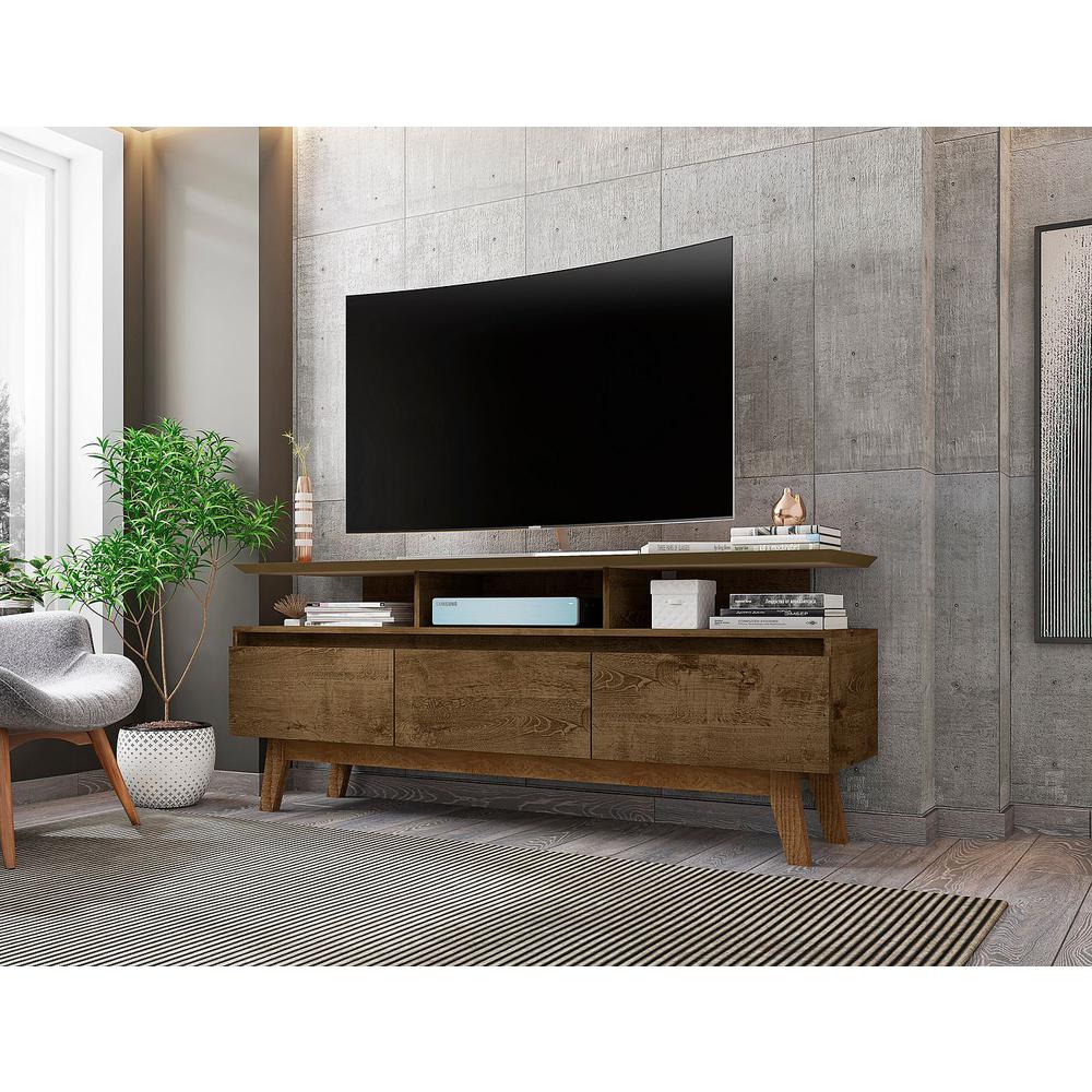 Yonkers 62.99" TV Stand in Off White and Cinnamon By Manhattan Comfort | TV Stands | Modishstore - 12