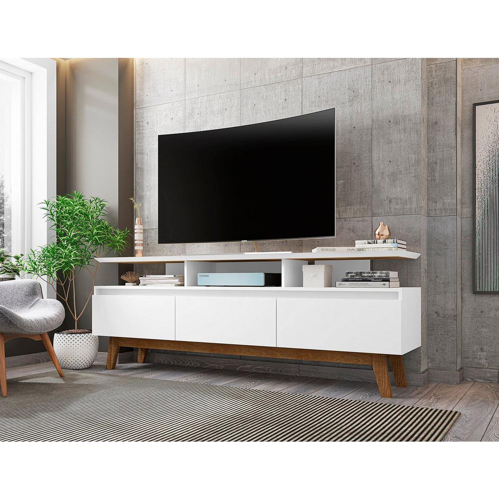 Yonkers 70.86" TV Stand in Off White and Cinnamon By Manhattan Comfort | TV Stands | Modishstore - 17