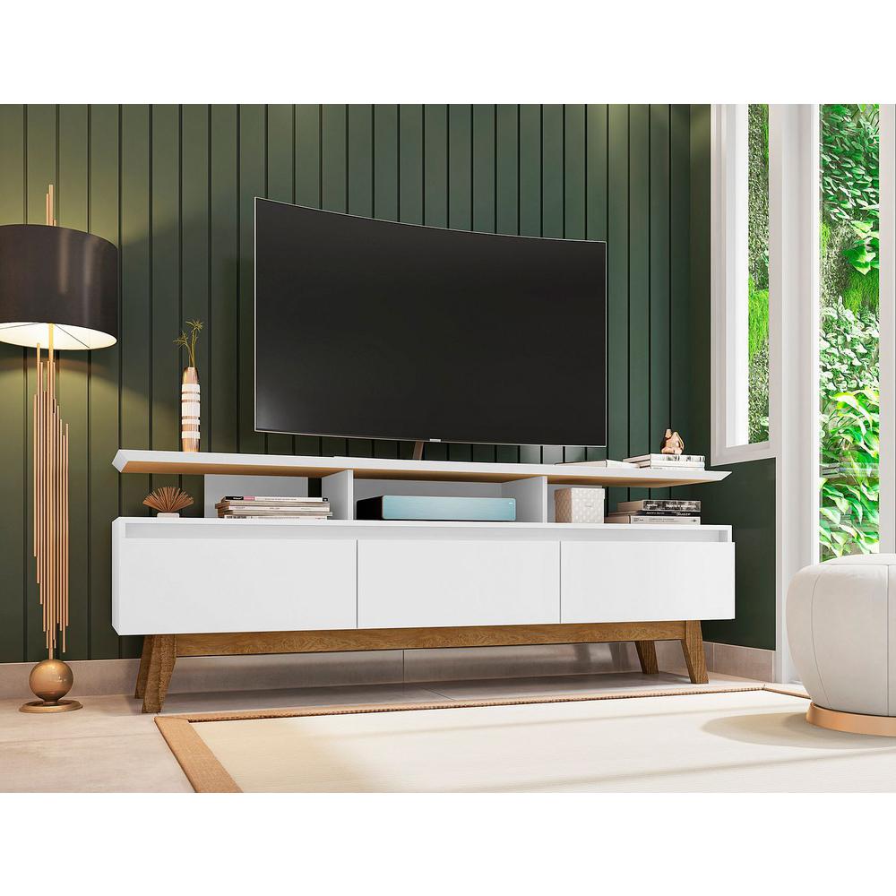 Yonkers 70.86" TV Stand in Off White and Cinnamon By Manhattan Comfort | TV Stands | Modishstore - 20