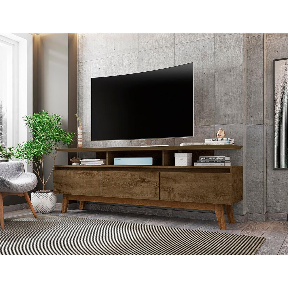 Yonkers 70.86" TV Stand in Off White and Cinnamon By Manhattan Comfort | TV Stands | Modishstore - 12