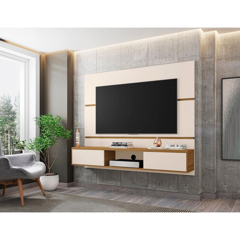 Vernon 62.99" Floating Entertainment Center in Rustic Brown and Black By Manhattan Comfort | TV Stands | Modishstore - 7