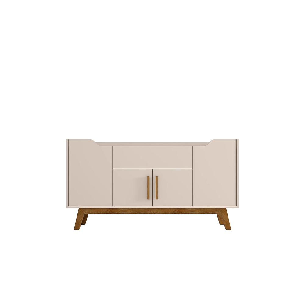 Addie 53.54 Sideboard with 5 Shelves in White By Manhattan Comfort | Sideboards | Modishstore - 11