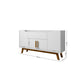 Addie 53.54 Sideboard with 5 Shelves in White By Manhattan Comfort | Sideboards | Modishstore - 3