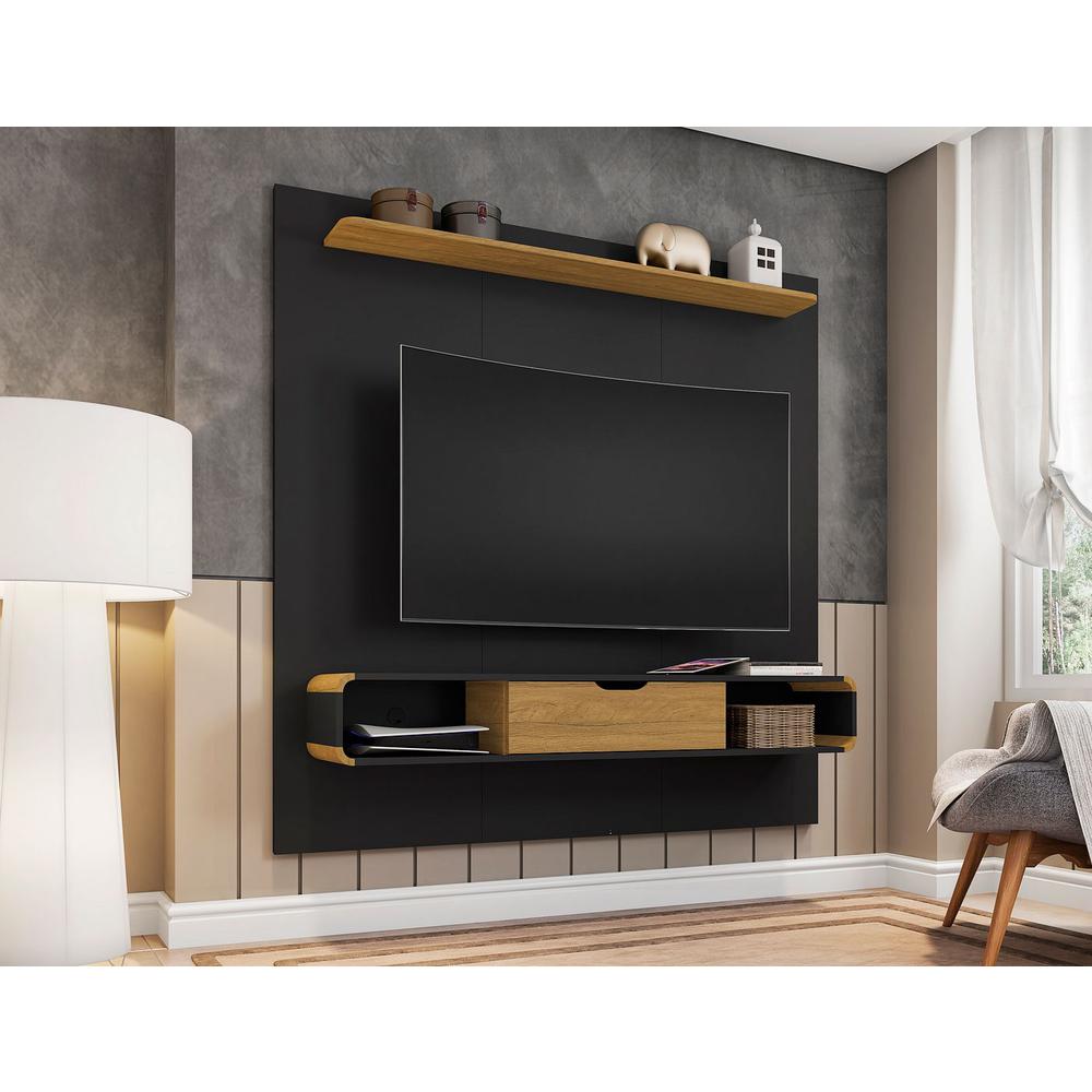 Camberly 62.36 Floating Entertainment Center with 3 Shelves and Overhead Décor Shelf By Manhattan Comfort | TV Stands | Modishstore - 12