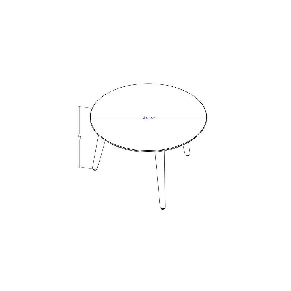 Moore 23.62" Round Mid-High Coffee Table in White By Manhattan Comfort | Coffee Tables | Modishstore - 3