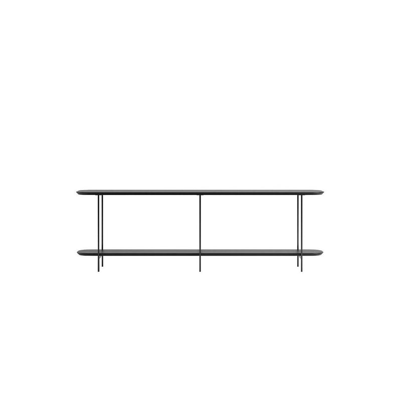 Celine 70.86 Side Table Console with Steel Legs in Black By Manhattan Comfort | Console Tables | Modishstore - 2
