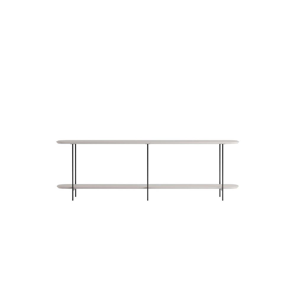 Celine 70.86 Side Table Console with Steel Legs in Black By Manhattan Comfort | Console Tables | Modishstore - 6